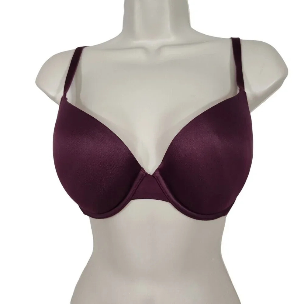 Victorias Secret PINK Wear Everywhere Push Up Bra Women Size 34D Purple/Red